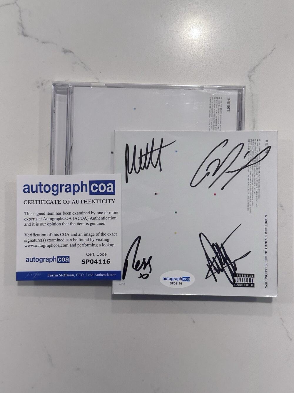 THE 1975 A BRIEF INQUIRY INTO ONLINE RELATIONSHIP Signed AUTOGRAPH CD ACOA COA 1